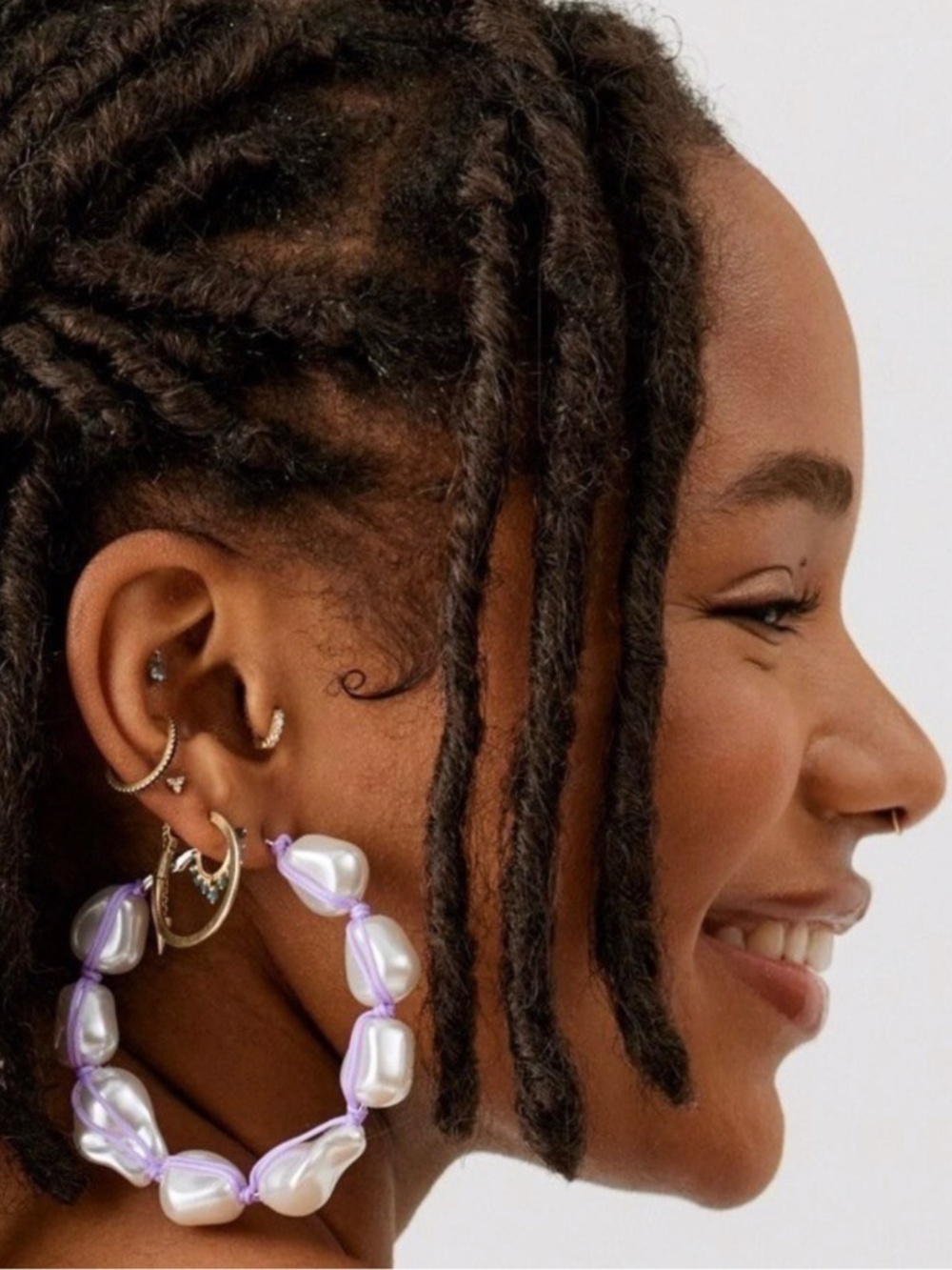 NEW Urban Outfitters Keely Statement Faux Pearl Hoop Earrings